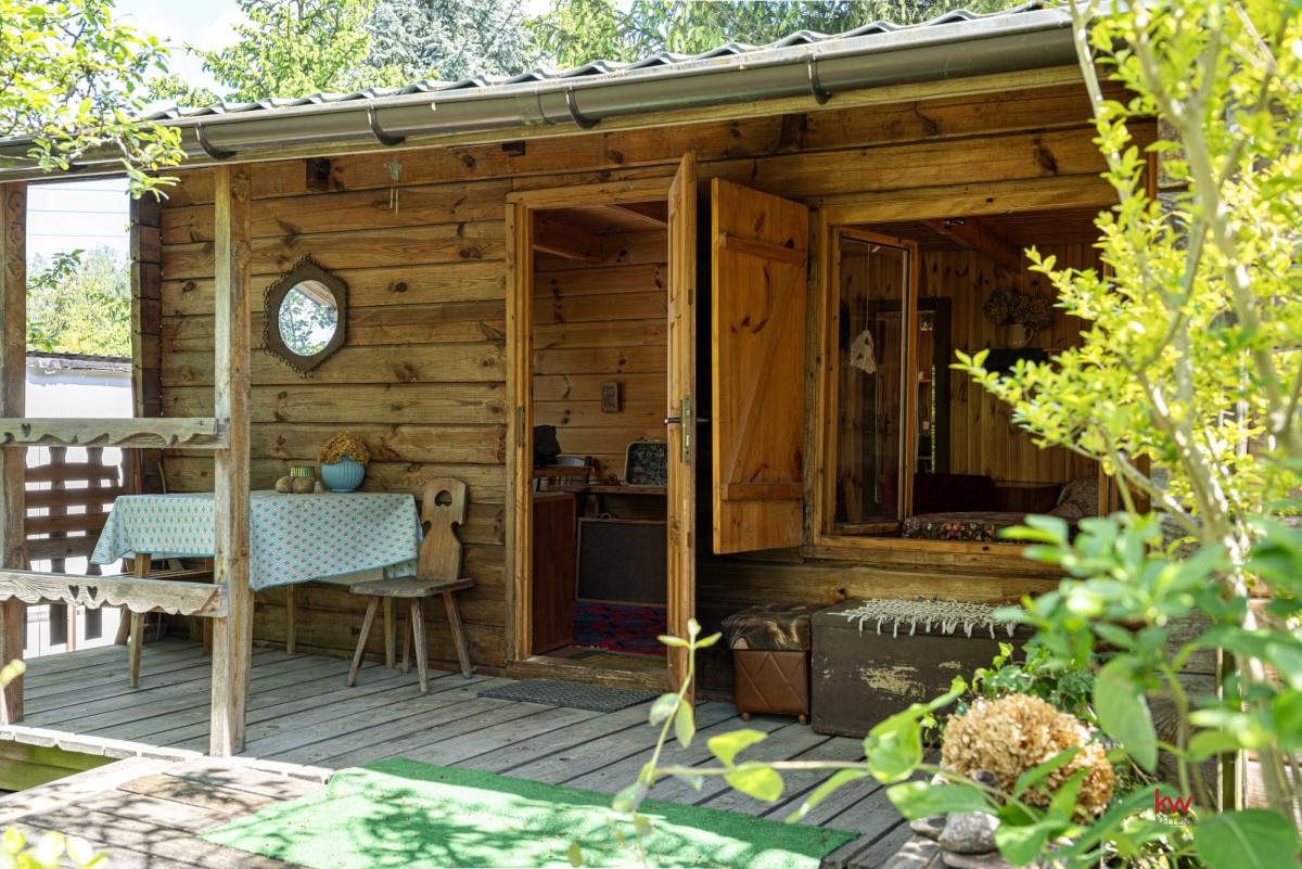 108087947 Urokliwa działka ROD 362 m², domek bieszczadzkiki