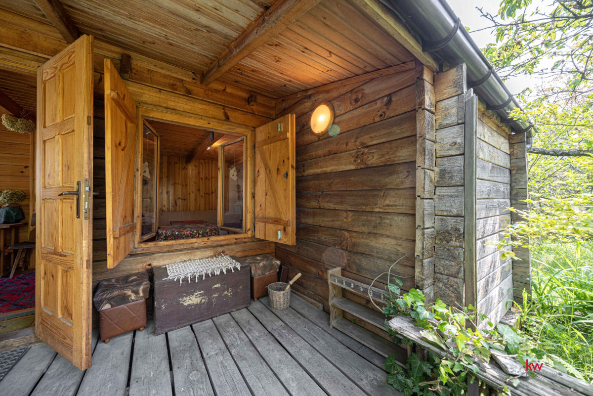 108087980 Urokliwa działka ROD 362 m², domek bieszczadzkiki