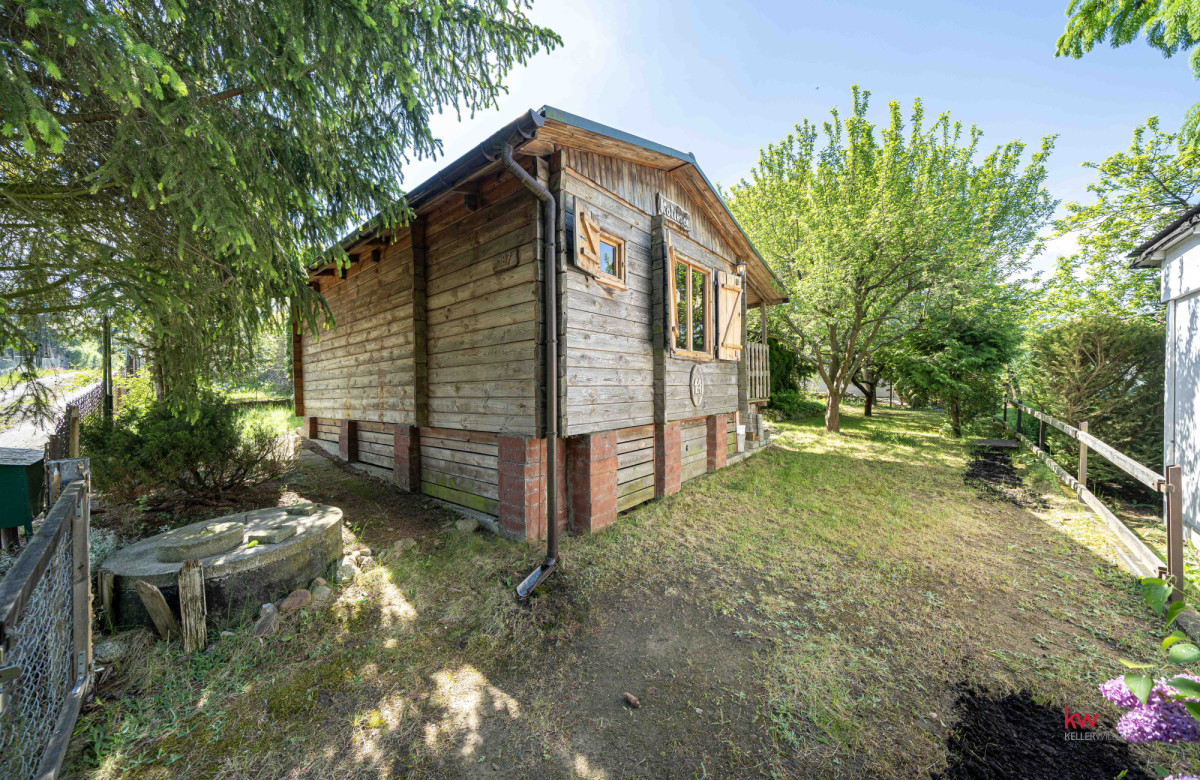108087995 Urokliwa działka ROD 362 m², domek bieszczadzkiki
