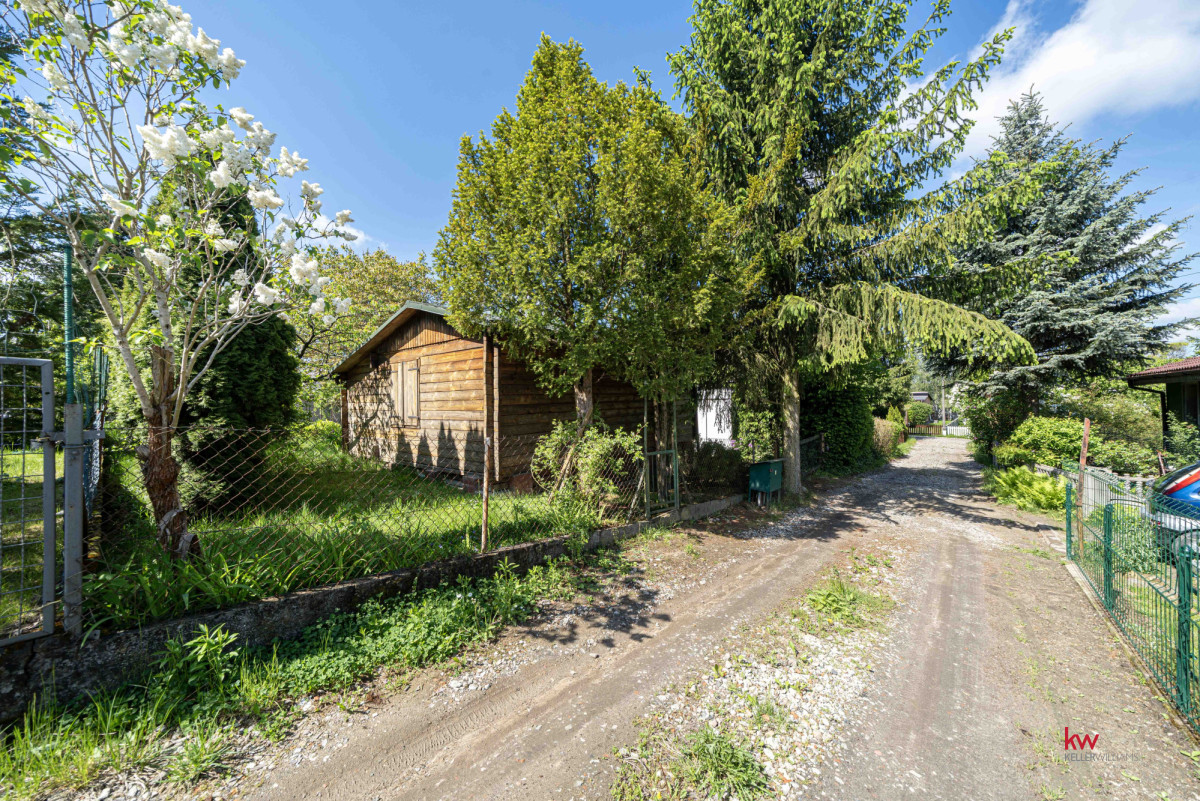 108088028 Urokliwa działka ROD 362 m², domek bieszczadzkiki