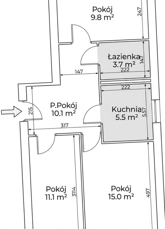 Odświeżone 3 pokoje | Wysoki parter | Piątkowo