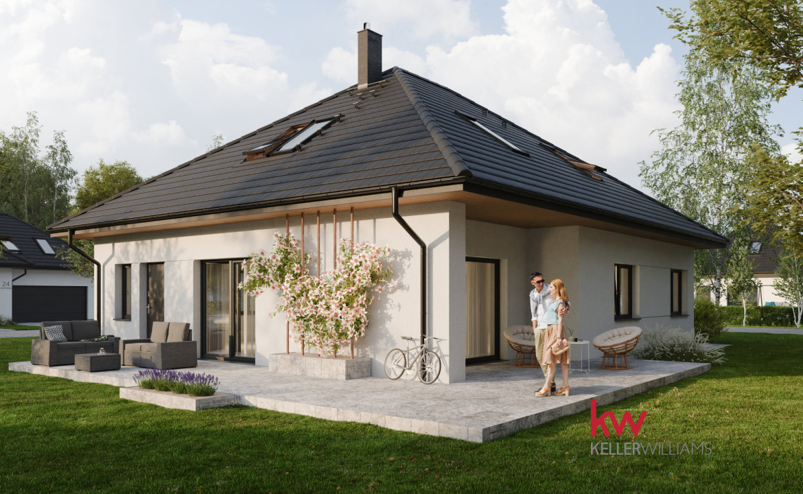 Nowy dom z dużą działką i zieloną okolicą dookoła
